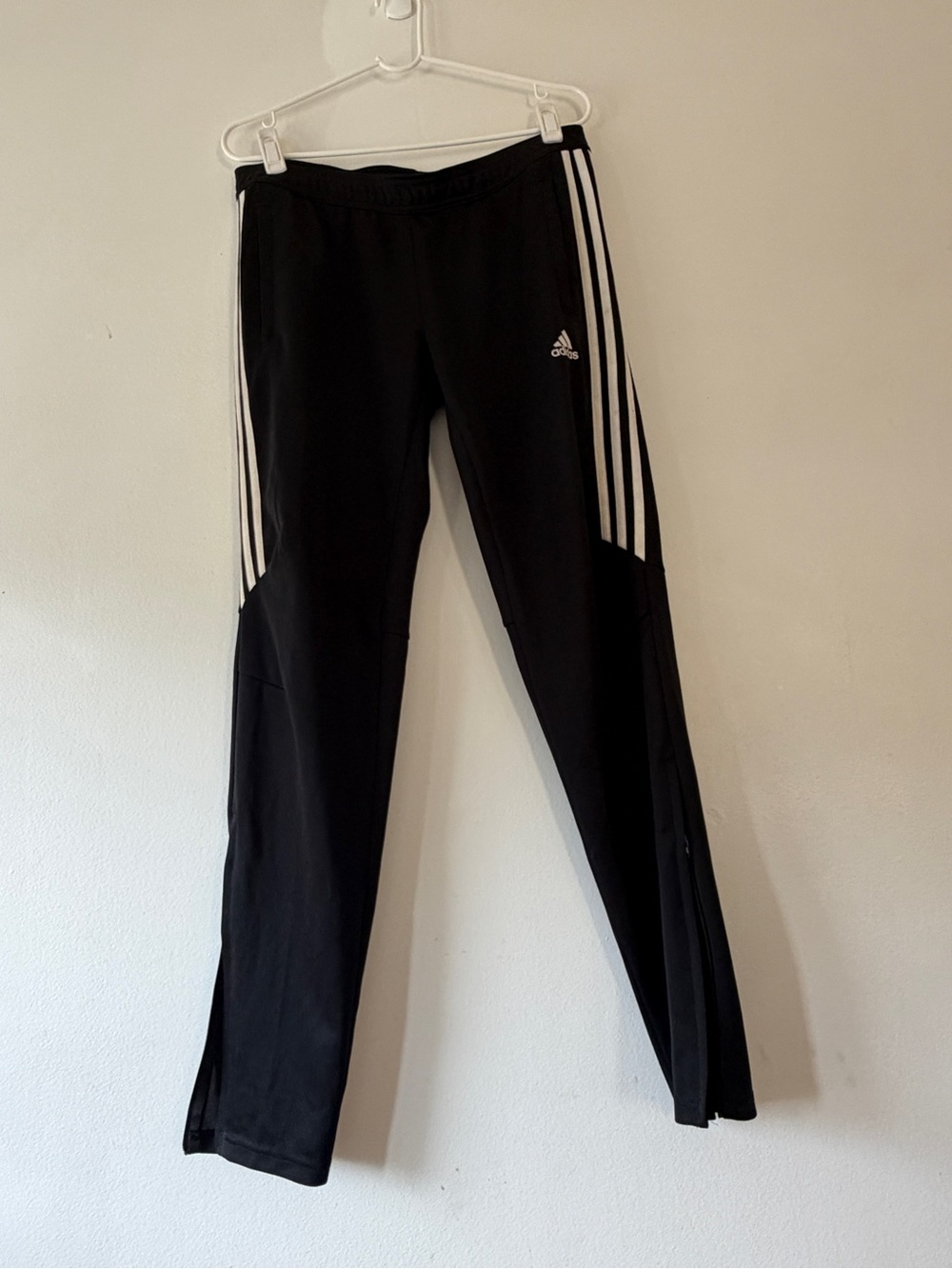 adidas Black Joggers with White Three-Stripe Detail